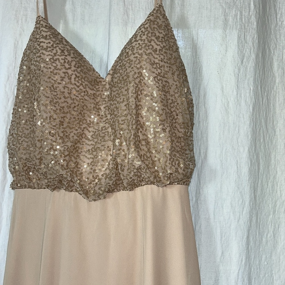Kennedy Blue-  gold bridesmaid dress